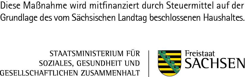 Logo Staatsministerium für Soziales, Gesundheit und Gesellschaftlichen Zusammenhalt des Freistaats Sachsen