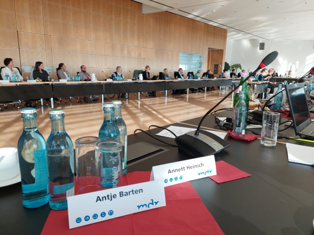 Namensschilder unserer Mitarbeiterinnen beim MDR-Spitzentreffen