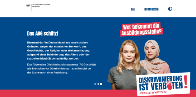 Screenshot der Startseite