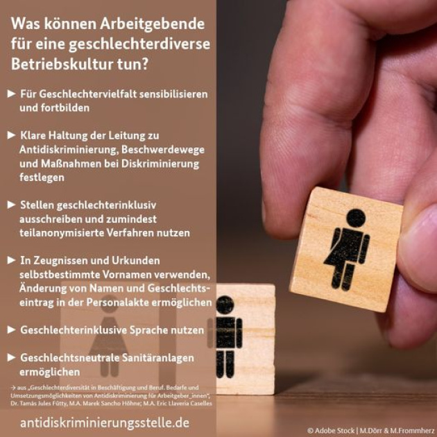 Grafik Was können Arbeitgebende für eine geschlechterdiverse Betriebskultur tun?