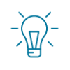 Symbol: eine stilisierte Glühbrine