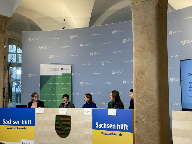 Pressekonferenz in der Sächsische Staatskanzlei